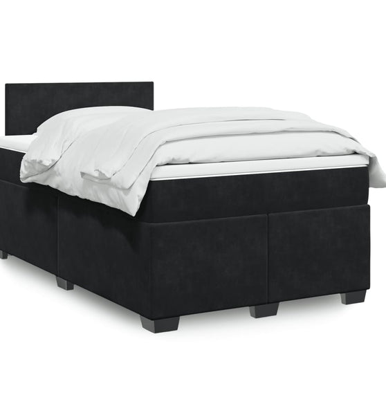 Boxspringbett mit Matratze Schwarz 120x190 cm Samt