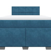 Boxspringbett mit Matratze Dunkelblau 120x190 cm Samt