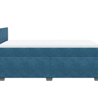 Boxspringbett mit Matratze Dunkelblau 120x190 cm Samt