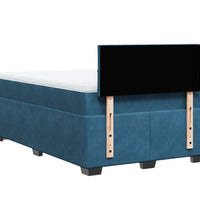 Boxspringbett mit Matratze Dunkelblau 120x190 cm Samt
