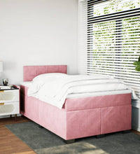 Boxspringbett mit Matratze Rosa 120x190 cm Samt