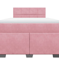 Boxspringbett mit Matratze Rosa 120x190 cm Samt