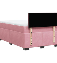 Boxspringbett mit Matratze Rosa 120x190 cm Samt