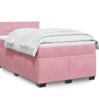 Boxspringbett mit Matratze Rosa 120x190 cm Samt