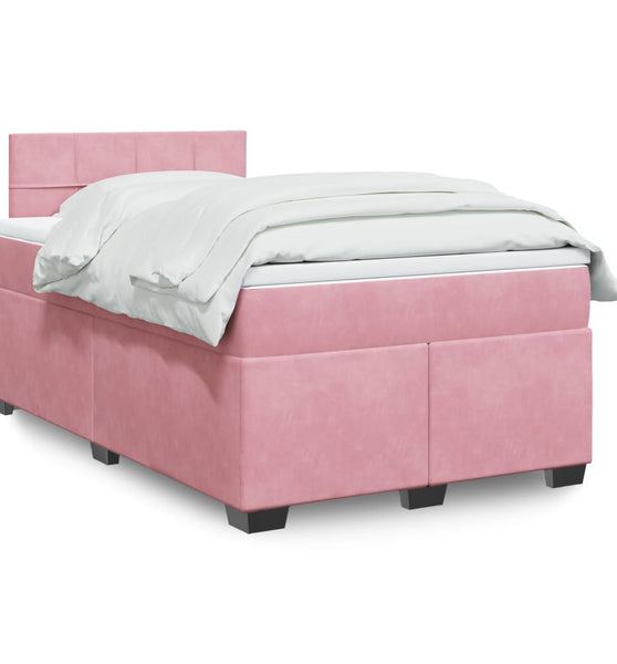 Boxspringbett mit Matratze Rosa 120x190 cm Samt