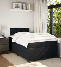 Boxspringbett mit Matratze Schwarz 120x190 cm Samt