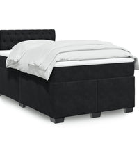 Boxspringbett mit Matratze Schwarz 120x190 cm Samt