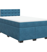 Boxspringbett mit Matratze Dunkelblau 120x190 cm Samt