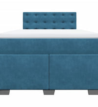 Boxspringbett mit Matratze Dunkelblau 120x190 cm Samt