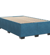 Boxspringbett mit Matratze Dunkelblau 120x190 cm Samt