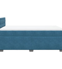 Boxspringbett mit Matratze Dunkelblau 120x190 cm Samt