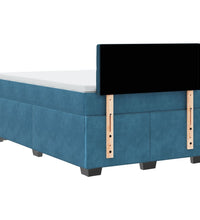 Boxspringbett mit Matratze Dunkelblau 120x190 cm Samt