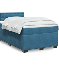 Boxspringbett mit Matratze Dunkelblau 120x190 cm Samt