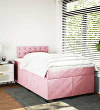 Boxspringbett mit Matratze Rosa 120x190 cm Samt
