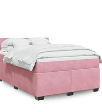 Boxspringbett mit Matratze Rosa 140x190 cm Samt