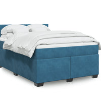 Boxspringbett mit Matratze Dunkelblau 140x190 cm Samt