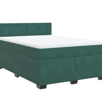 Boxspringbett mit Matratze Dunkelgrün 140x200 cm Samt