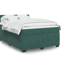 Boxspringbett mit Matratze Dunkelgrün 140x200 cm Samt