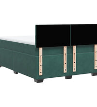 Boxspringbett mit Matratze Dunkelgrün 160x200 cm Samt