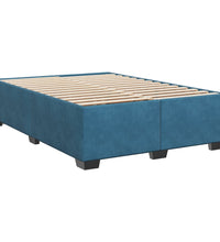 Boxspringbett mit Matratze Blau 160x200 cm Samt