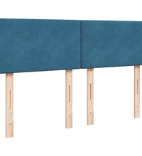 Boxspringbett mit Matratze Blau 160x200 cm Samt
