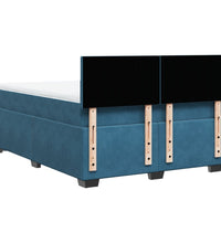 Boxspringbett mit Matratze Blau 160x200 cm Samt