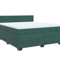 Boxspringbett mit Matratze Dunkelgrün 180x200 cm Samt