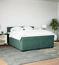 Boxspringbett mit Matratze Dunkelgrün 180x200 cm Samt