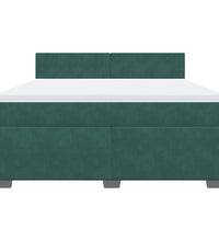 Boxspringbett mit Matratze Dunkelgrün 180x200 cm Samt
