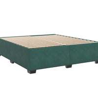 Boxspringbett mit Matratze Dunkelgrün 180x200 cm Samt