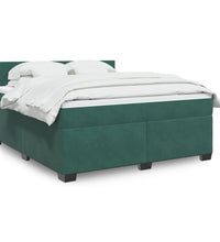 Boxspringbett mit Matratze Dunkelgrün 180x200 cm Samt