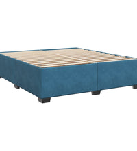 Boxspringbett mit Matratze Blau 180x200 cm Samt