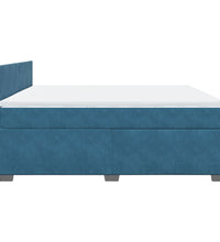 Boxspringbett mit Matratze Blau 180x200 cm Samt