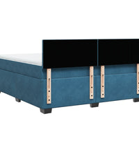 Boxspringbett mit Matratze Blau 180x200 cm Samt