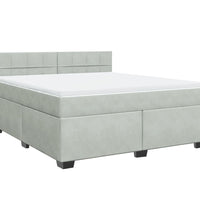 Boxspringbett mit Matratze Hellgrau 180x200 cm Samt