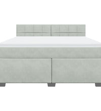 Boxspringbett mit Matratze Hellgrau 180x200 cm Samt