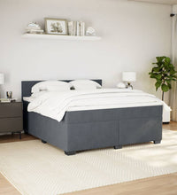 Boxspringbett mit Matratze Dunkelgrau 180x200 cm Samt