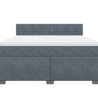 Boxspringbett mit Matratze Dunkelgrau 180x200 cm Samt