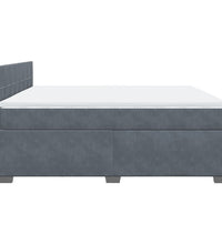 Boxspringbett mit Matratze Dunkelgrau 180x200 cm Samt