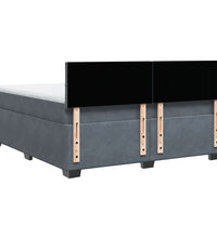 Boxspringbett mit Matratze Dunkelgrau 180x200 cm Samt