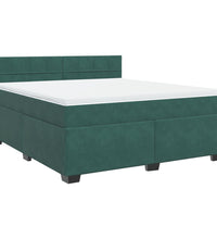 Boxspringbett mit Matratze Dunkelgrün 180x200 cm Samt