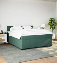 Boxspringbett mit Matratze Dunkelgrün 180x200 cm Samt