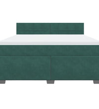 Boxspringbett mit Matratze Dunkelgrün 180x200 cm Samt