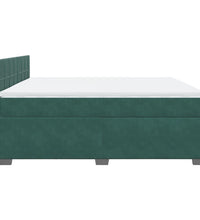 Boxspringbett mit Matratze Dunkelgrün 180x200 cm Samt