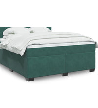 Boxspringbett mit Matratze Dunkelgrün 180x200 cm Samt