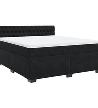 Boxspringbett mit Matratze Schwarz 180x200 cm Samt