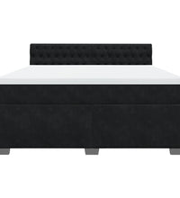 Boxspringbett mit Matratze Schwarz 180x200 cm Samt