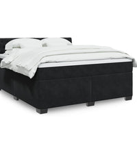 Boxspringbett mit Matratze Schwarz 180x200 cm Samt