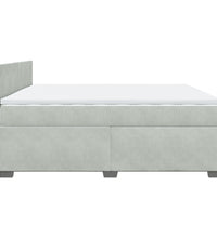Boxspringbett mit Matratze Hellgrau 200x200 cm Samt