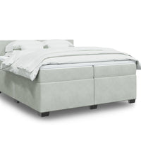 Boxspringbett mit Matratze Hellgrau 200x200 cm Samt